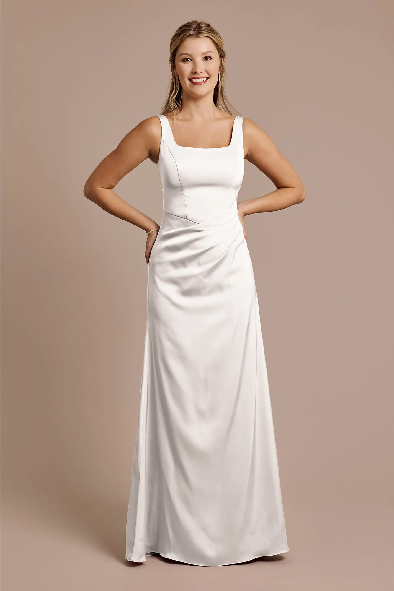 Matte Satin Basque Waist Tank Dress - Image 34