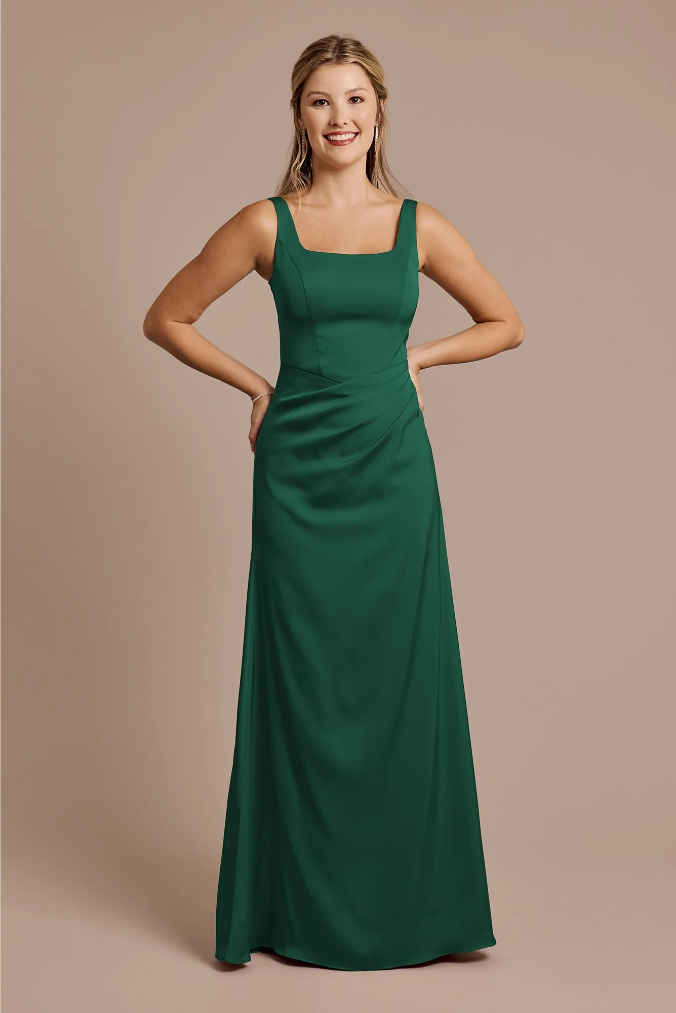 Matte Satin Basque Waist Tank Dress - Image 35