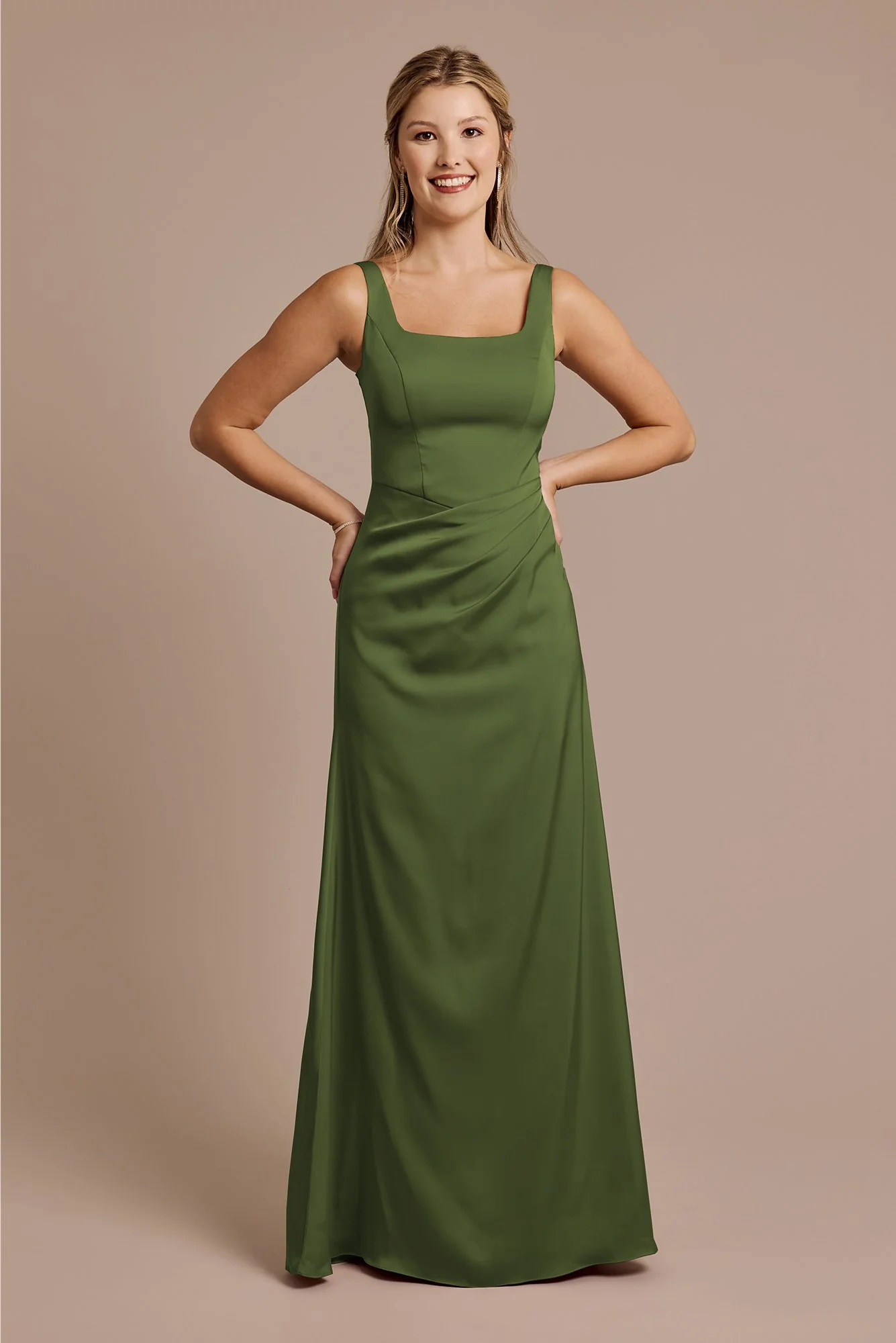 Matte Satin Basque Waist Tank Dress - Image 4