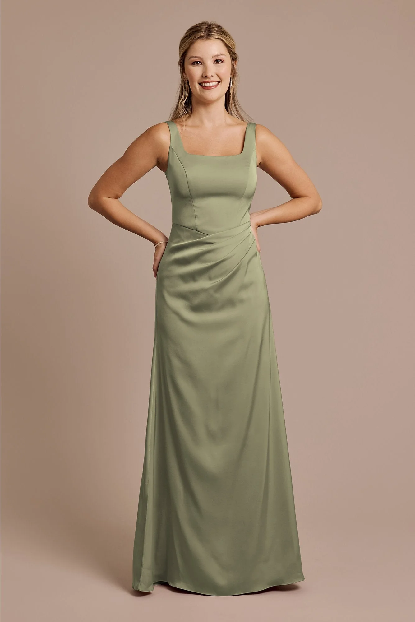 Matte Satin Basque Waist Tank Dress - Image 42