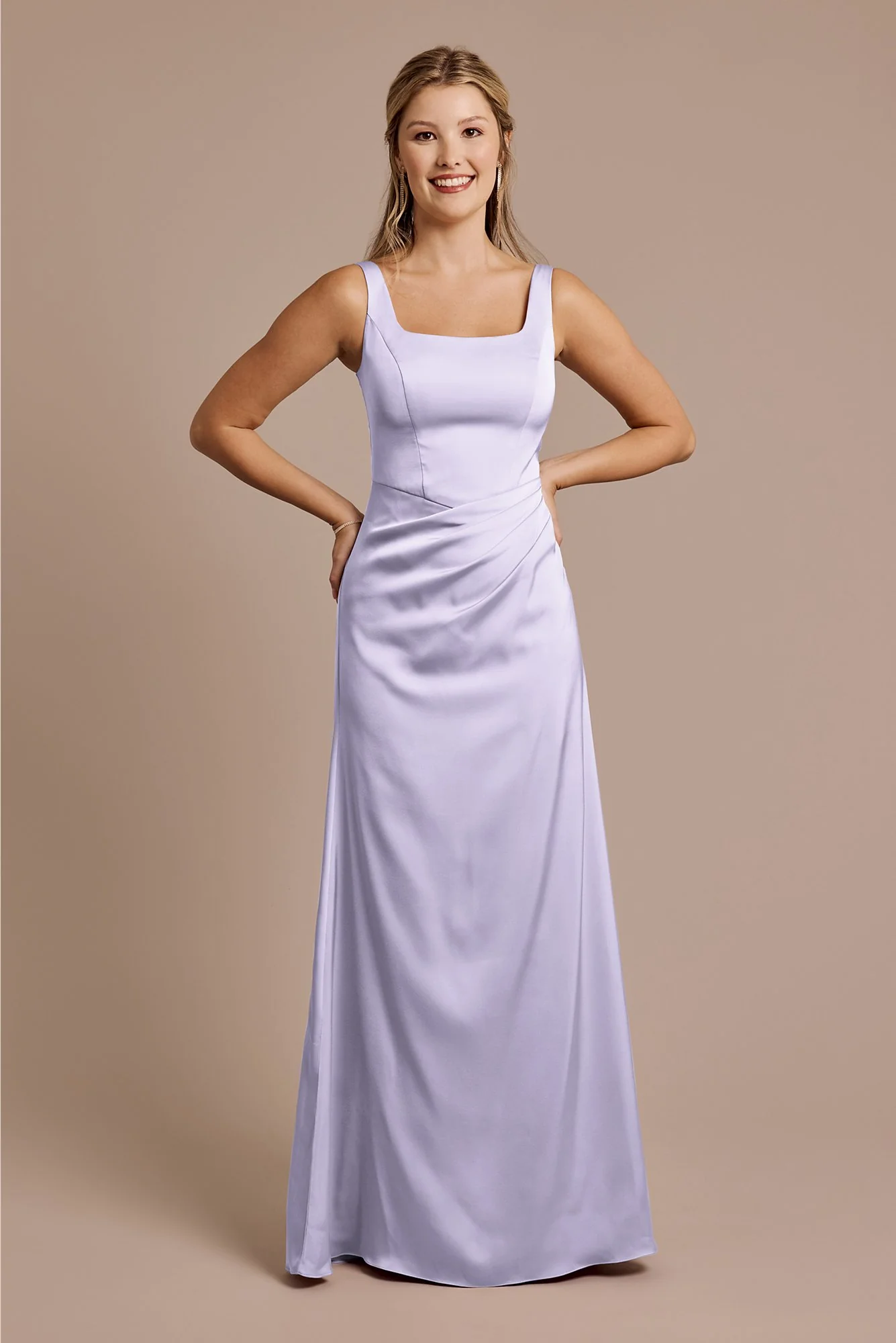 Matte Satin Basque Waist Tank Dress - Image 43