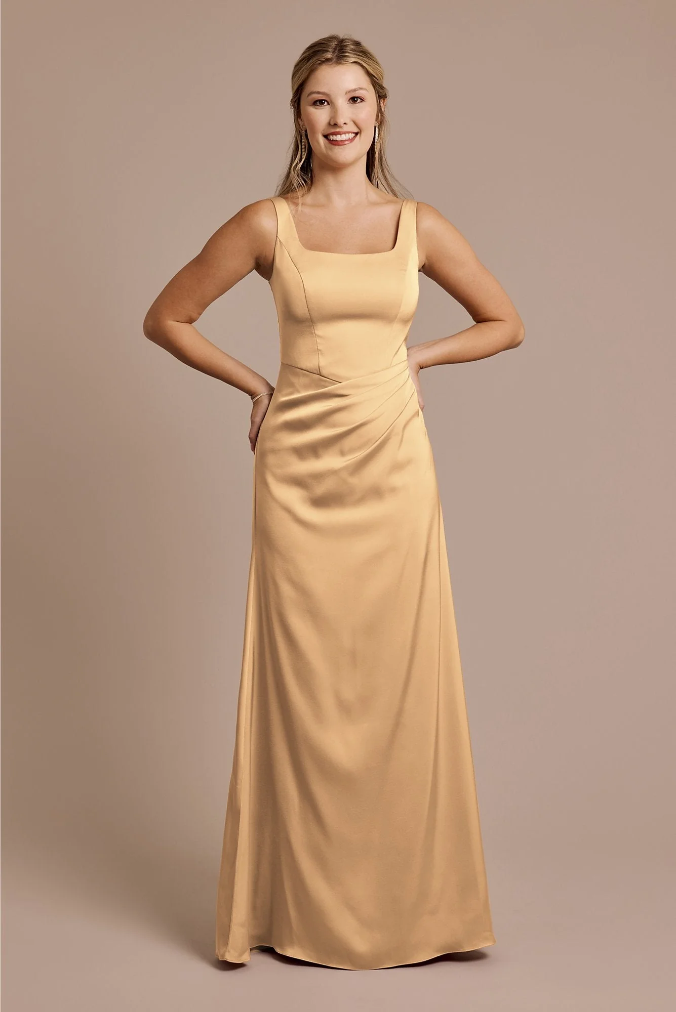 Matte Satin Basque Waist Tank Dress - Image 52