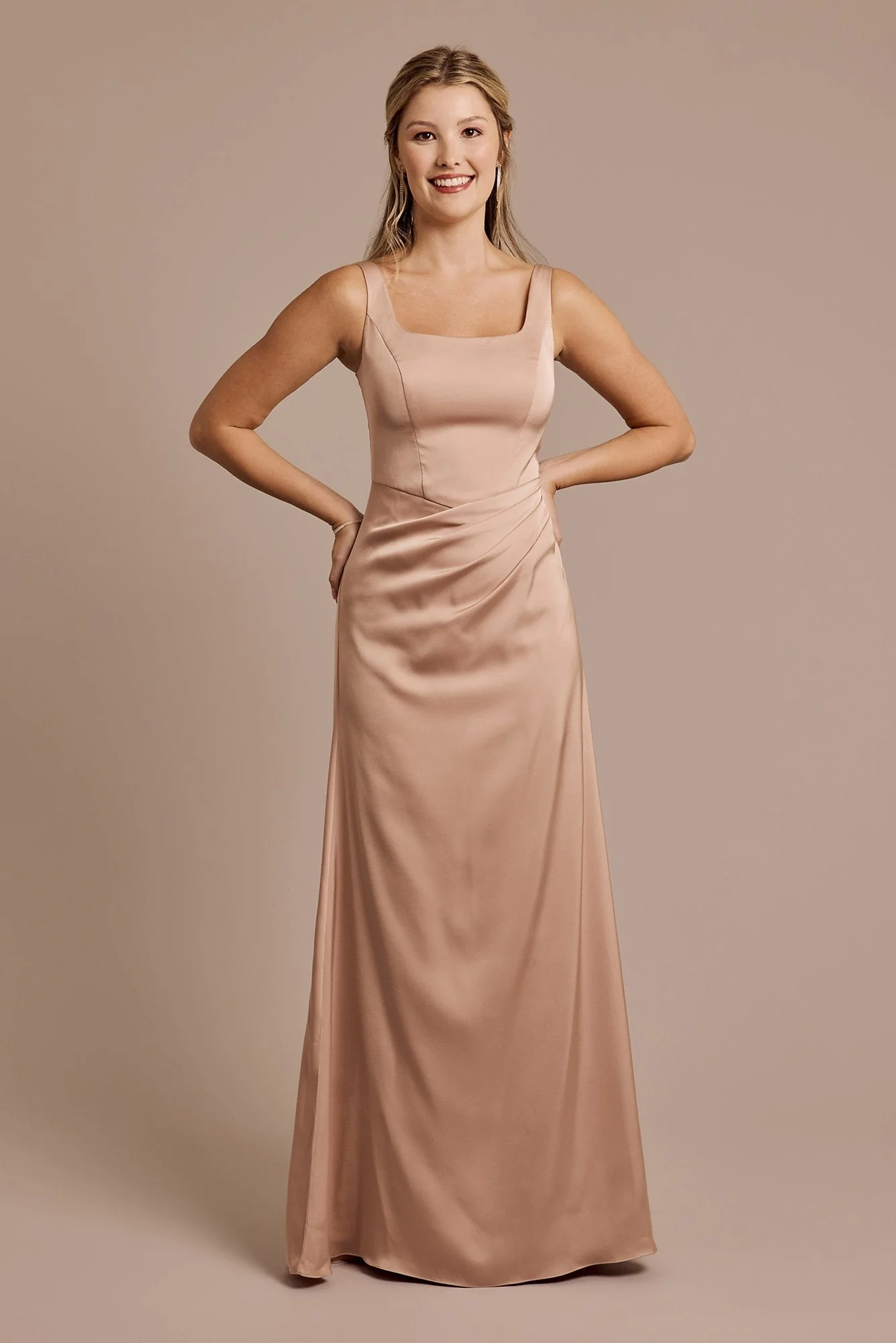Matte Satin Basque Waist Tank Dress - Image 55