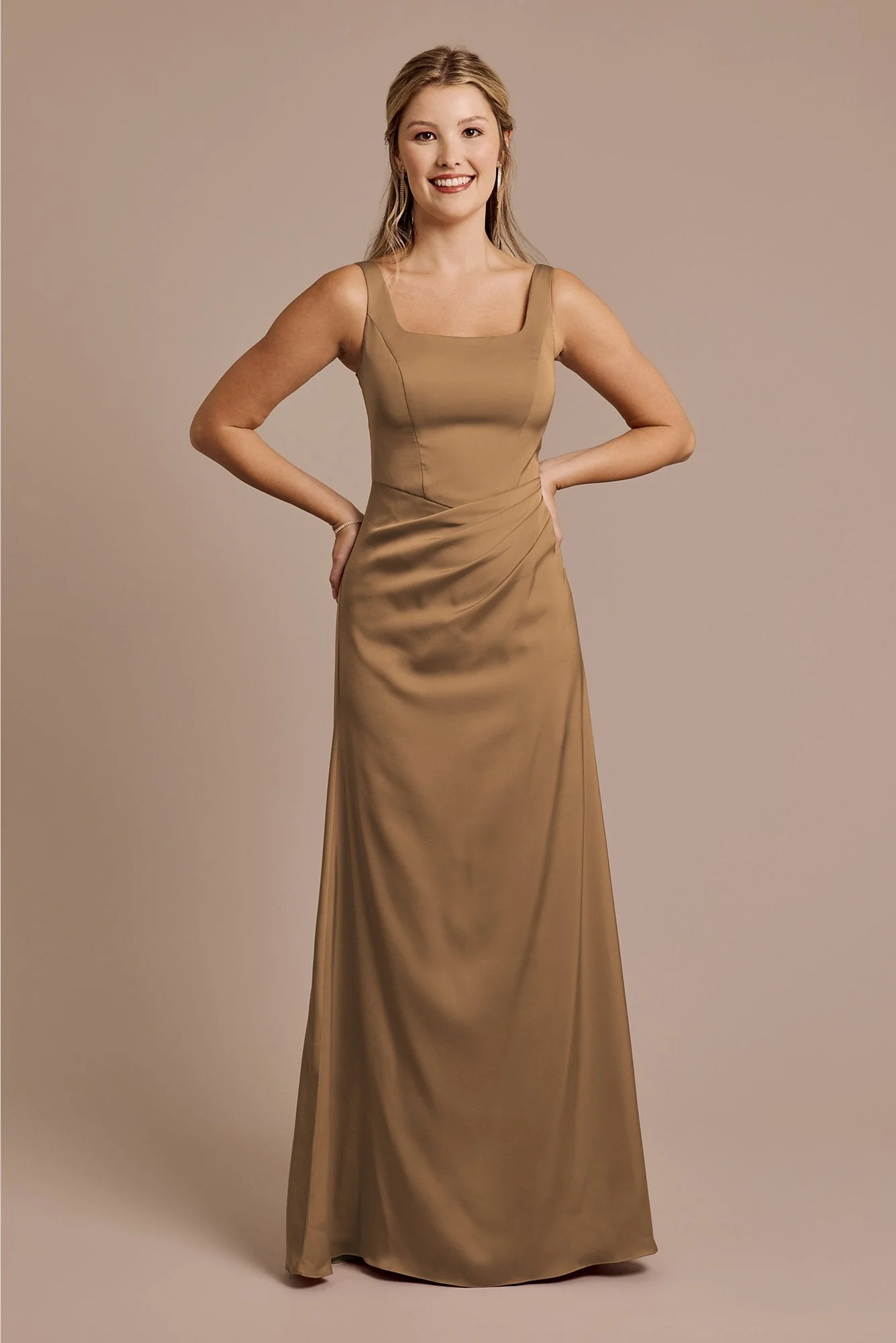 Matte Satin Basque Waist Tank Dress - Image 57