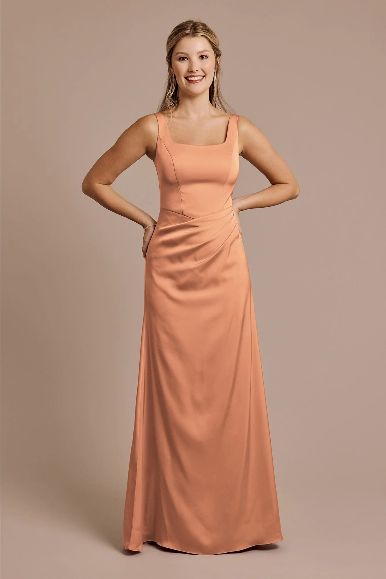 Matte Satin Basque Waist Tank Dress - Image 59