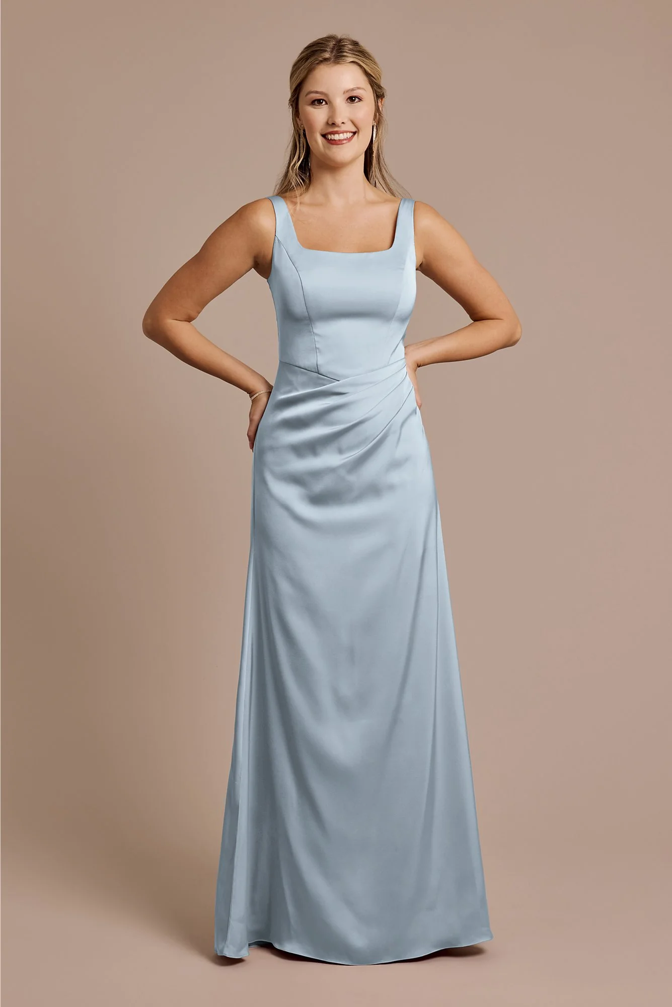 Matte Satin Basque Waist Tank Dress - Image 9