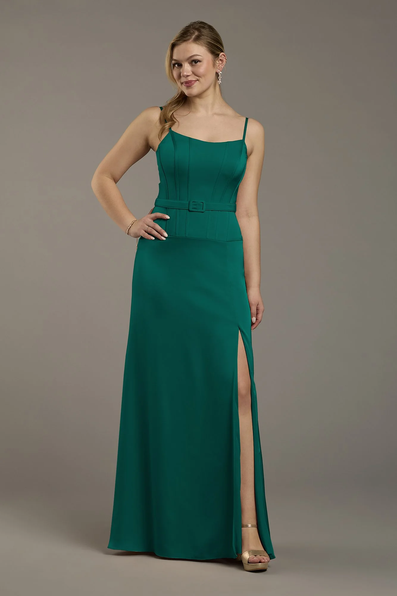 Matte Satin Drop Waist Corset Dress - Image 20