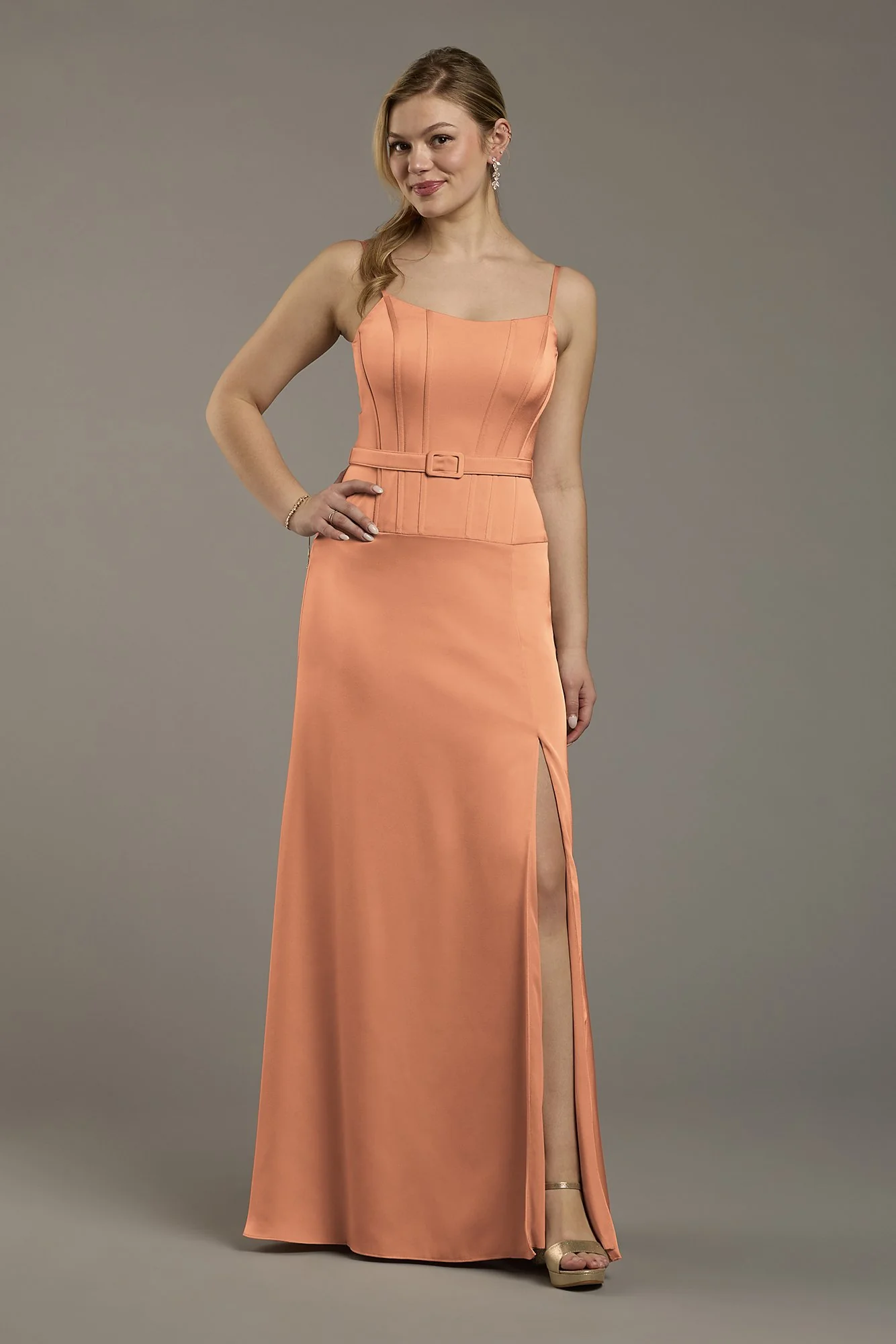 Matte Satin Drop Waist Corset Dress - Image 26
