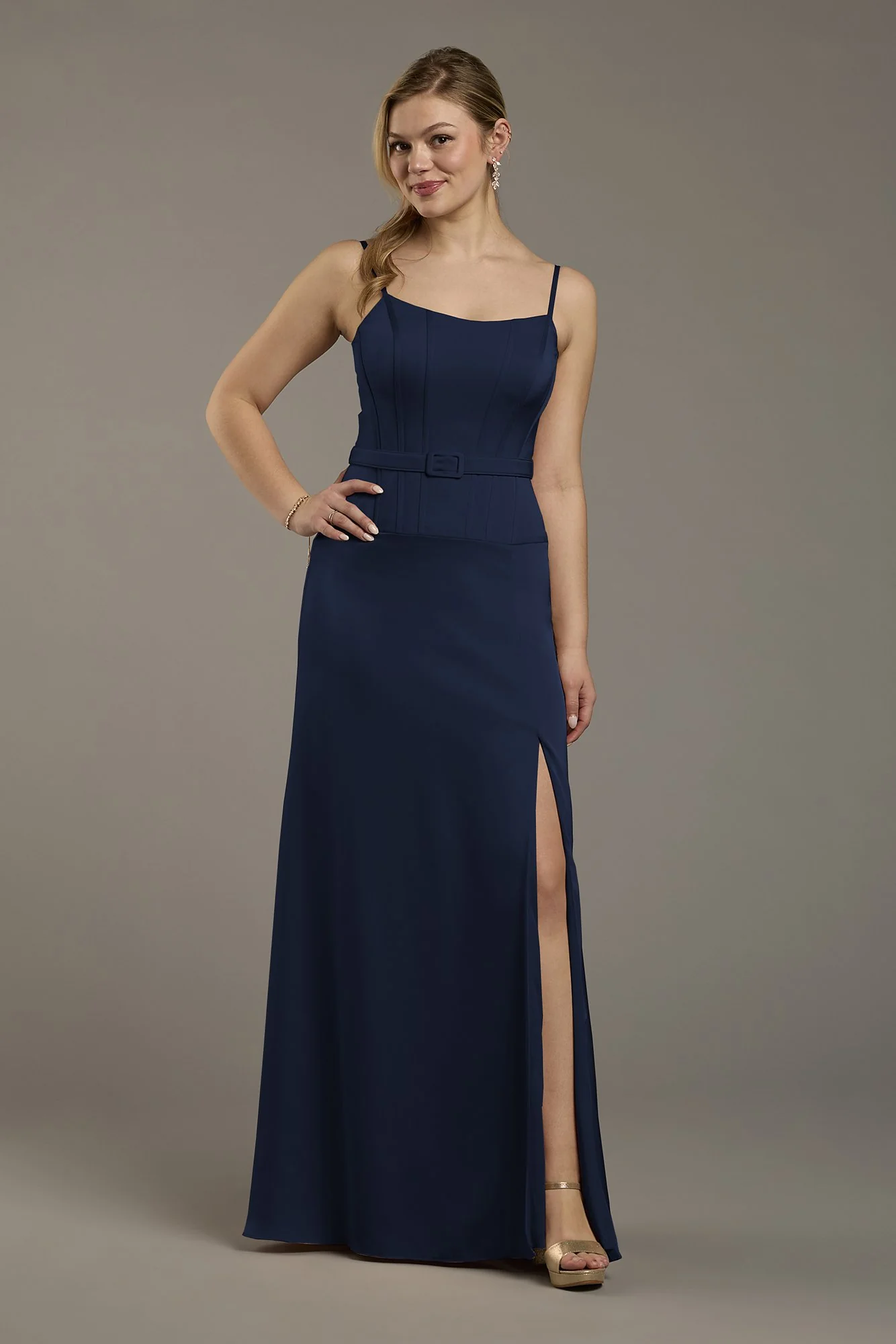 Matte Satin Drop Waist Corset Dress - Image 45