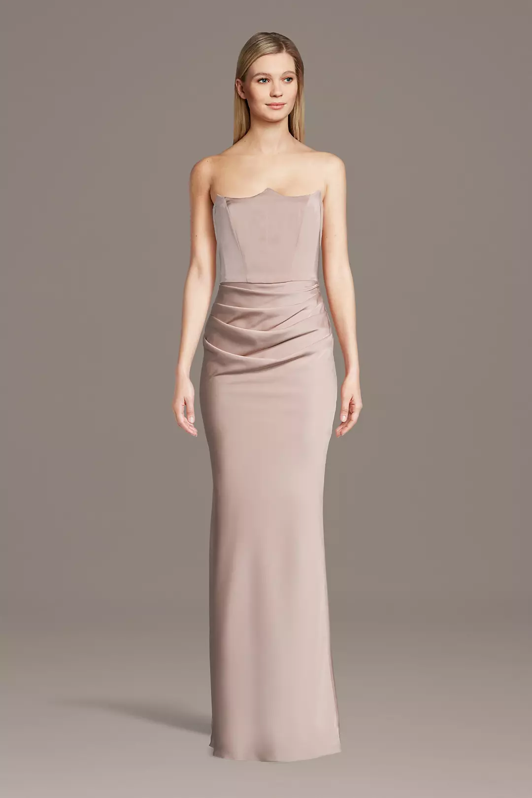 Matte Satin Inverted Neckline Sheath Dress - Image 10