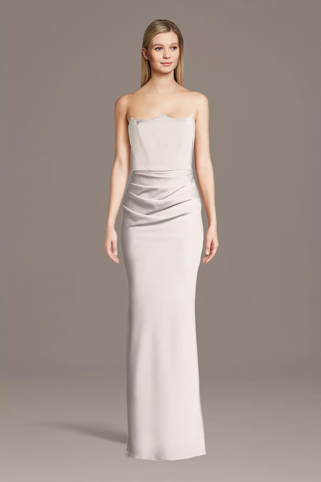 Matte Satin Inverted Neckline Sheath Dress - Image 20