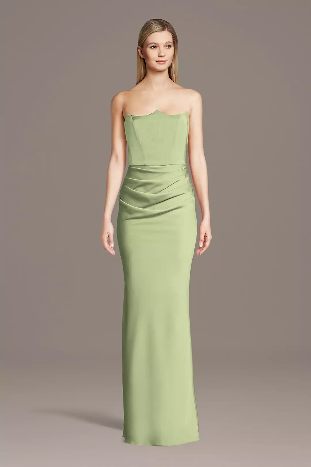 Matte Satin Inverted Neckline Sheath Dress - Image 21