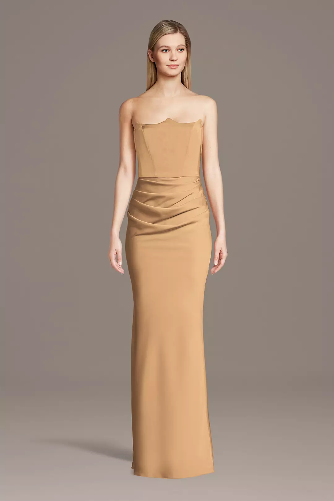Matte Satin Inverted Neckline Sheath Dress - Image 25