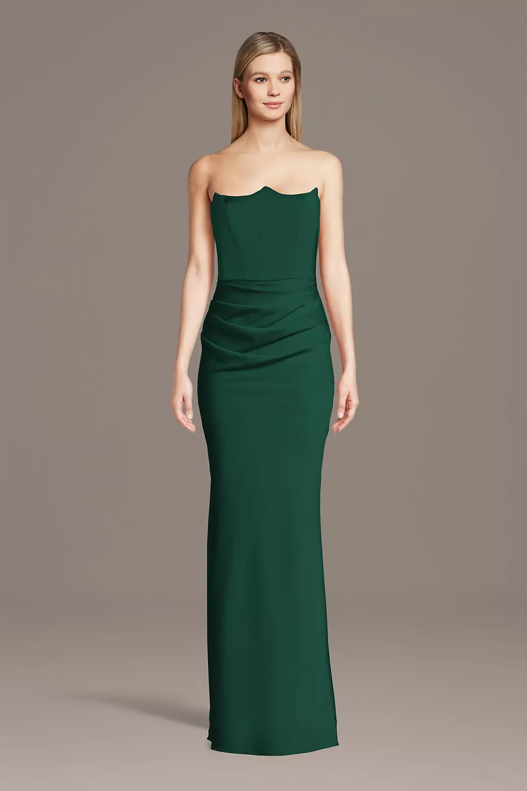 Matte Satin Inverted Neckline Sheath Dress - Image 36