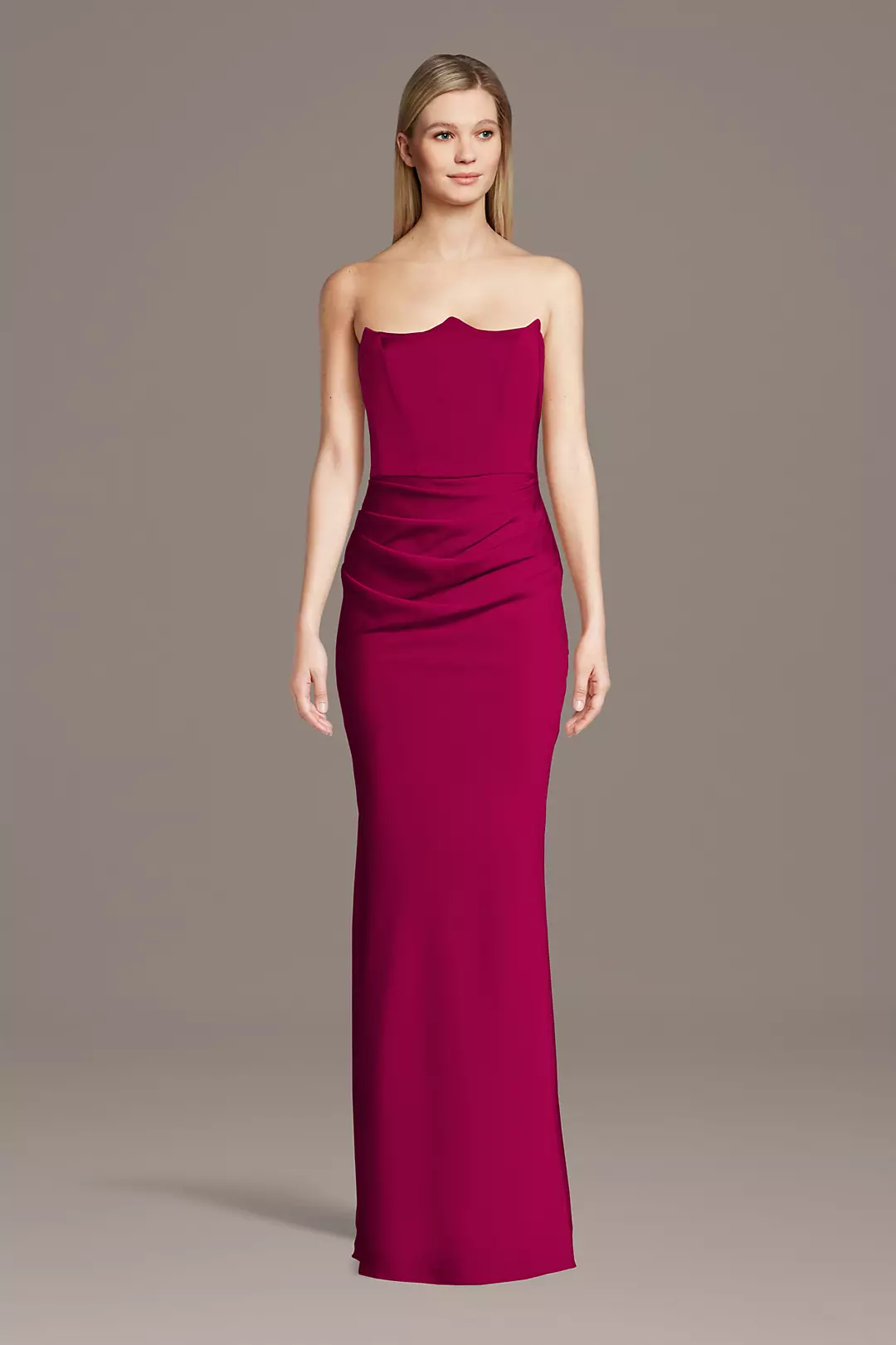 Matte Satin Inverted Neckline Sheath Dress - Image 7