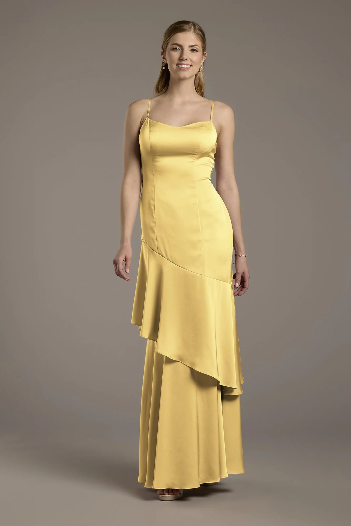 Matte Satin Tiered Skirt Sheath Dress - Image 7
