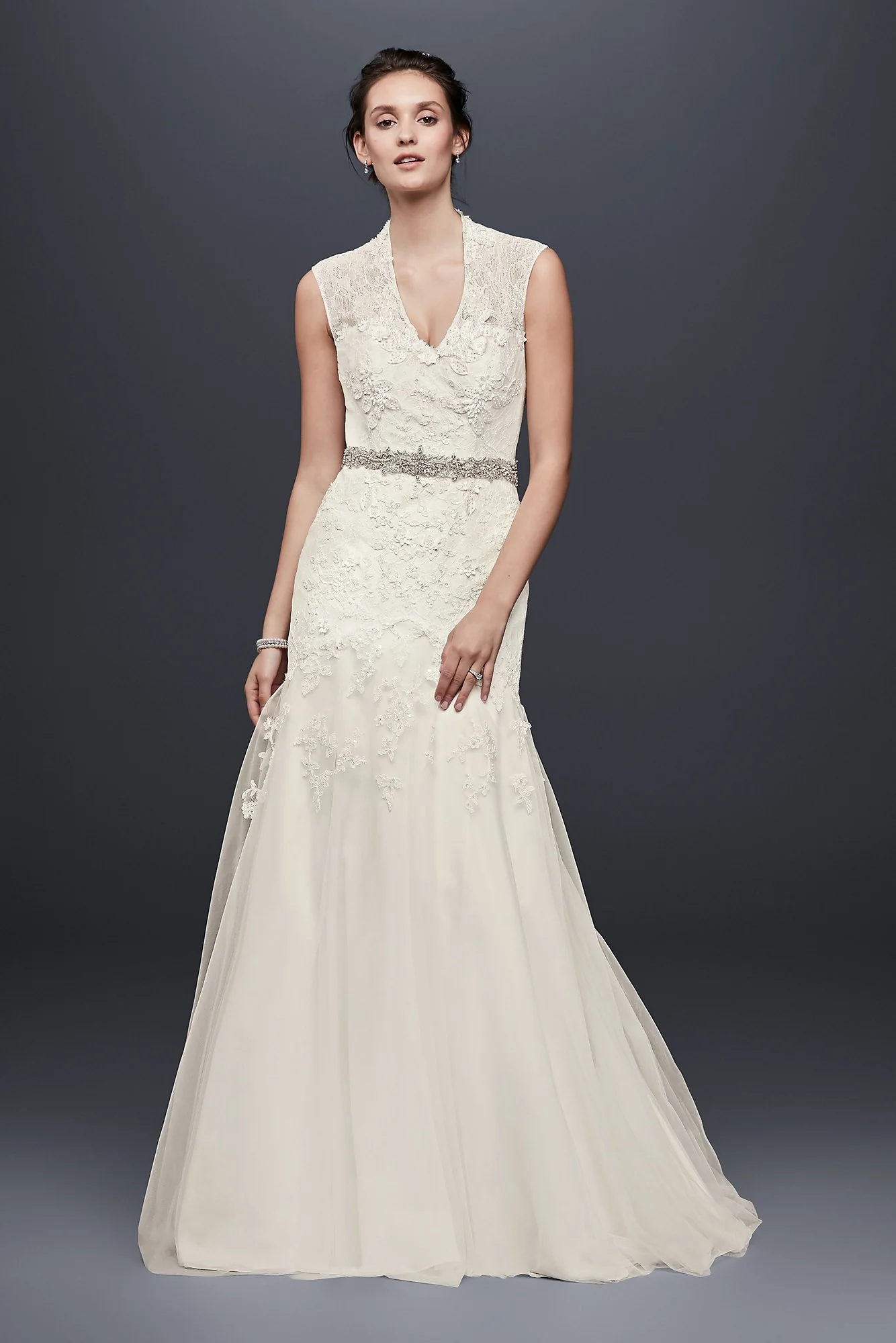 Melissa Sweet Cap Sleeve Lace Wedding Dress - Image 4