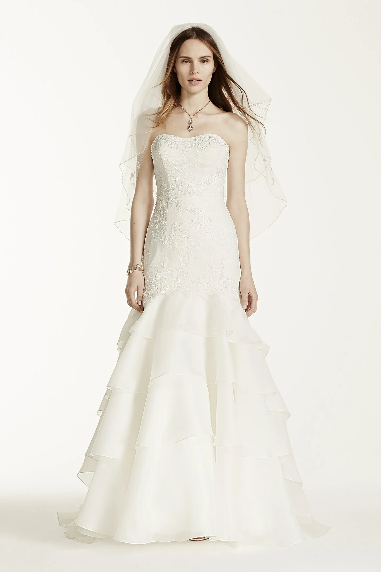 Melissa Sweet Floral Lace Mermaid Wedding Dress - Image 4