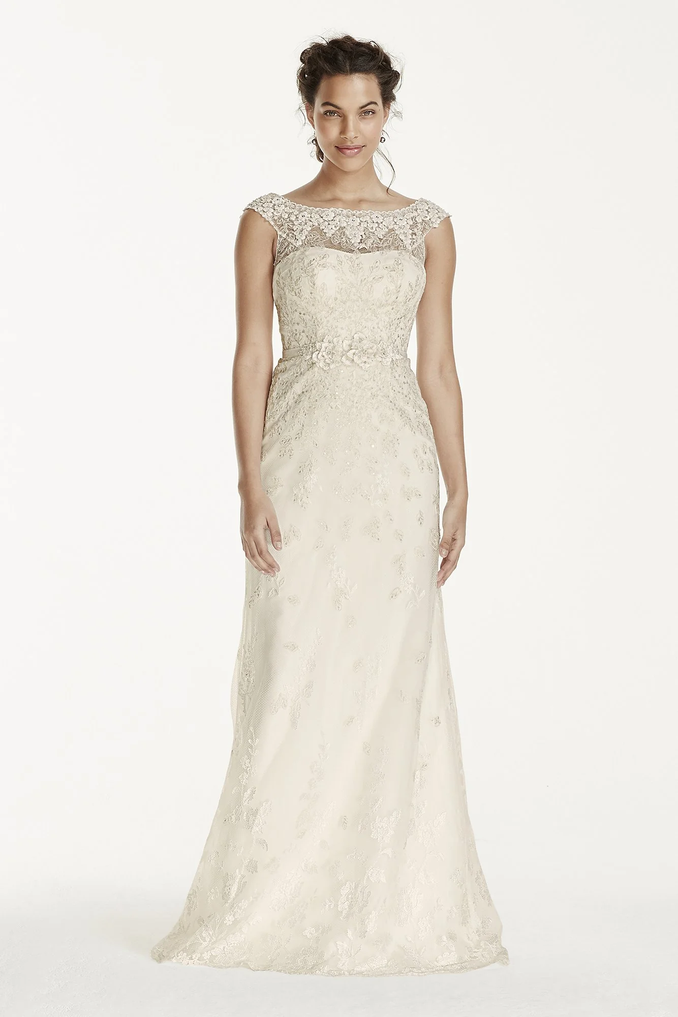Melissa Sweet Illusion Sleeve Lace Wedding Dress - Image 3