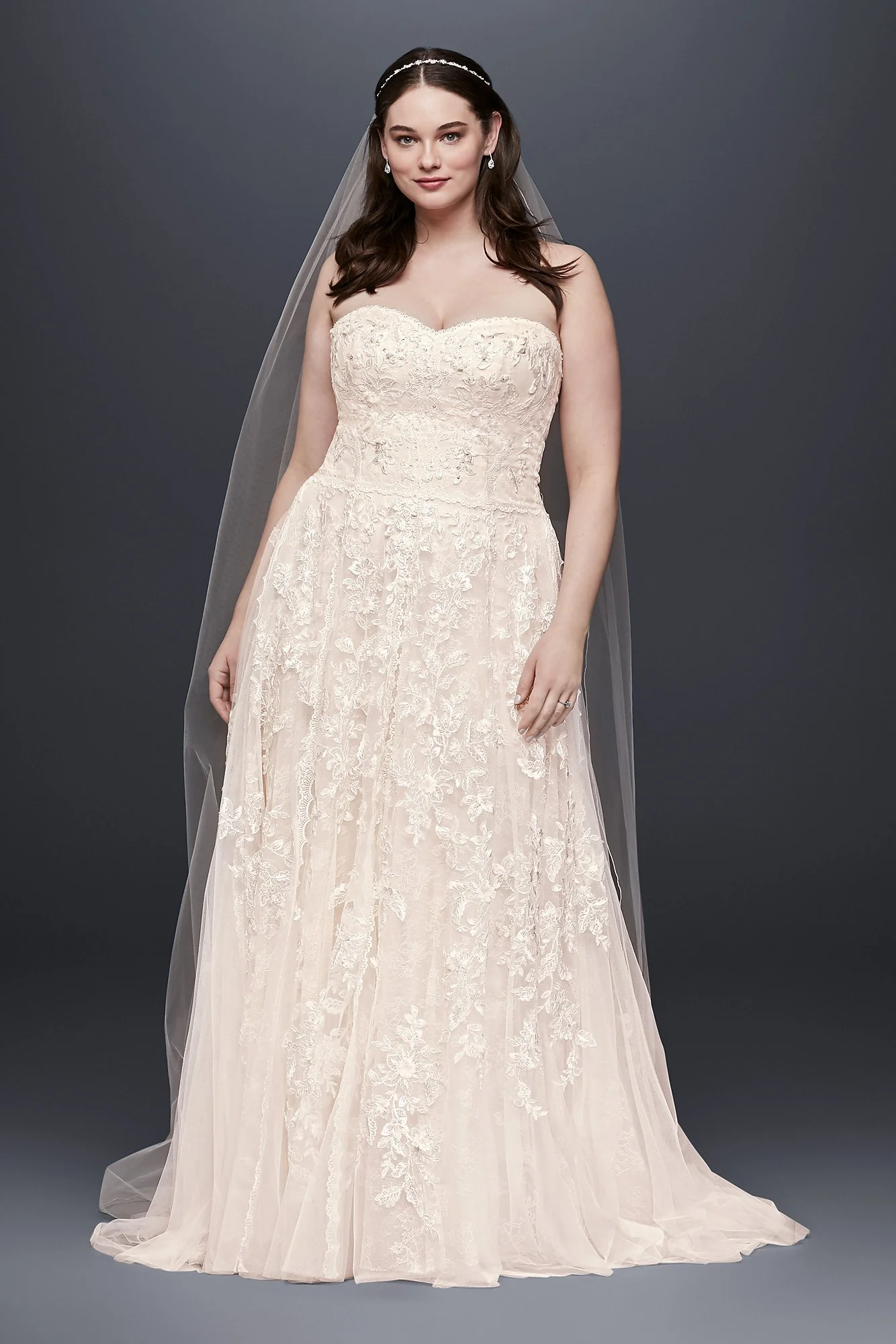 Melissa Sweet Lace A-Line Wedding Dress - Image 7