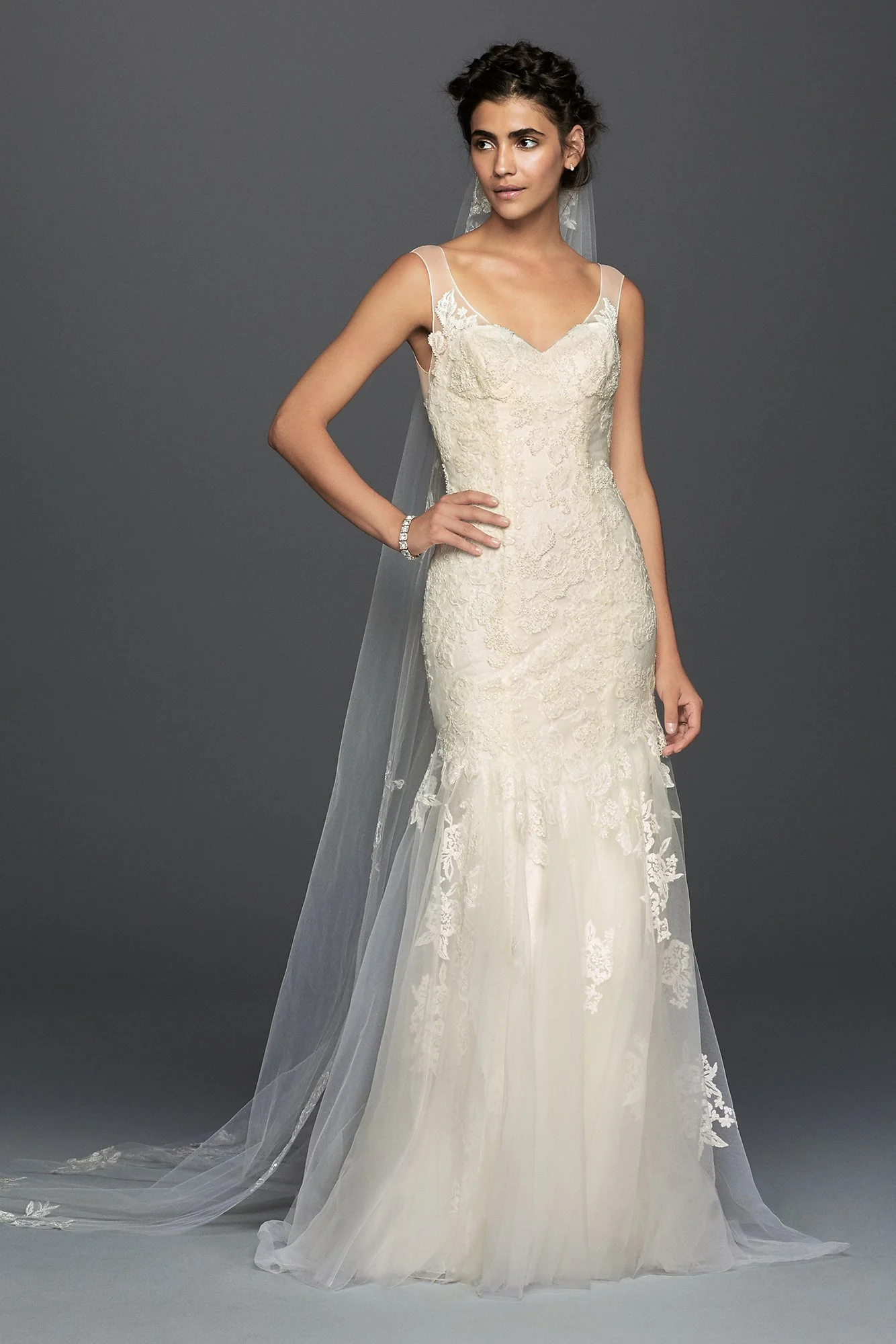 Melissa Sweet Illusion Lace Mermaid Wedding Dress - Image 2