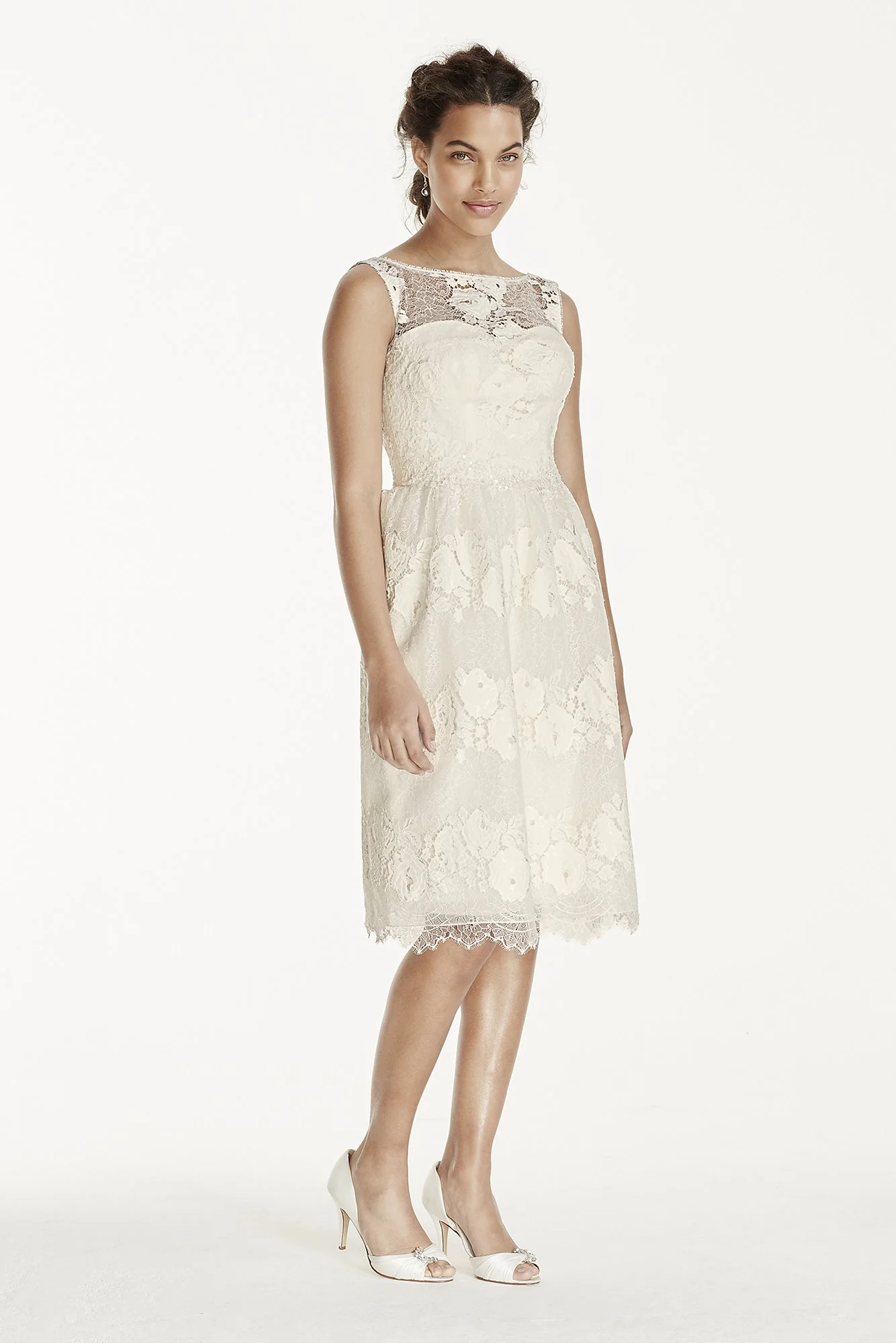 Melissa Sweet Tea Length Tank Wedding Dress - Image 2