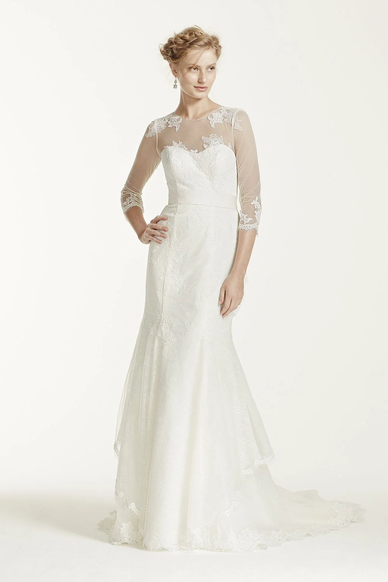 Melissa Sweet Wedding Dress with Illusion Sleeves - Image 2