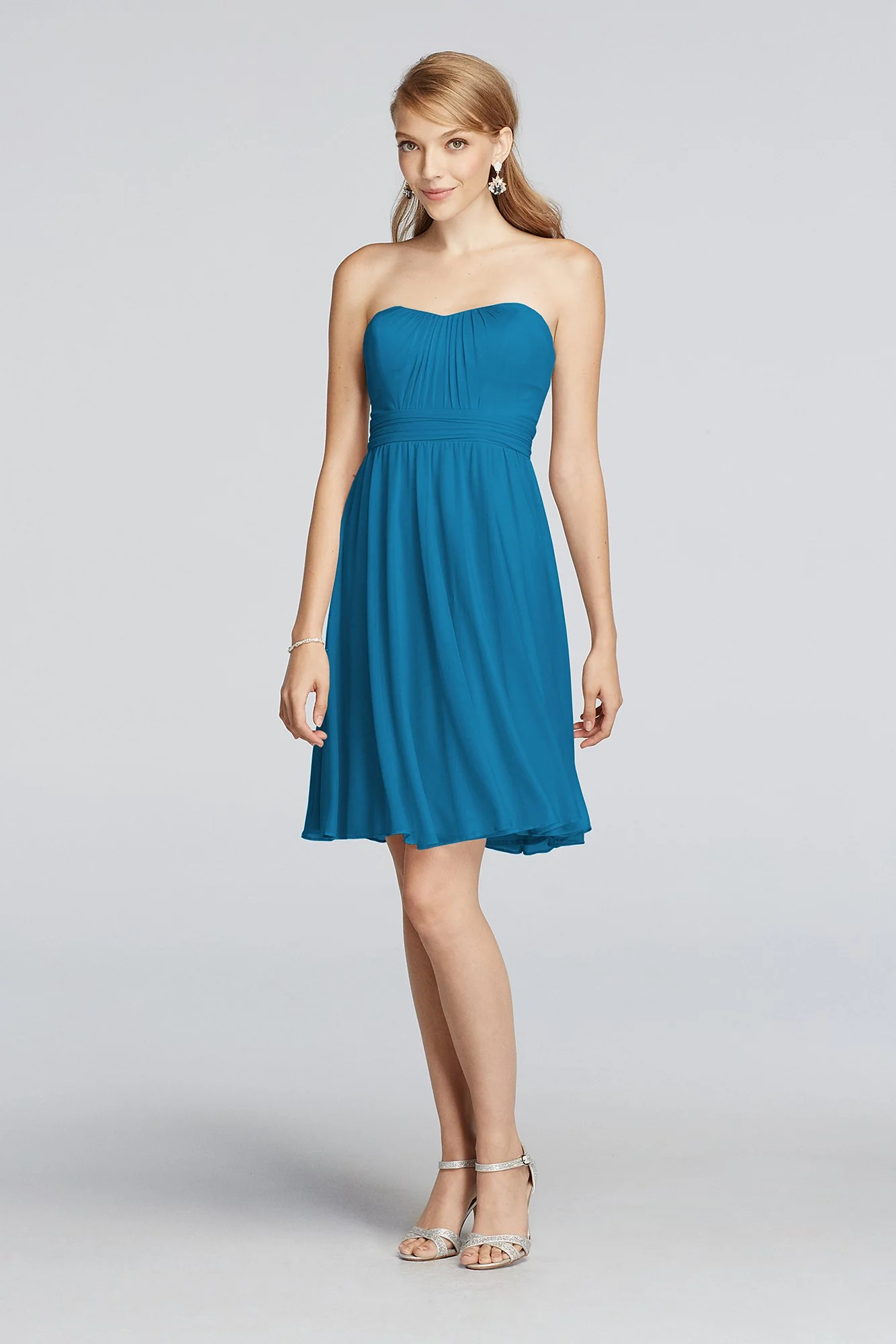 Mesh Above the Knee Strapless Dress - Image 2