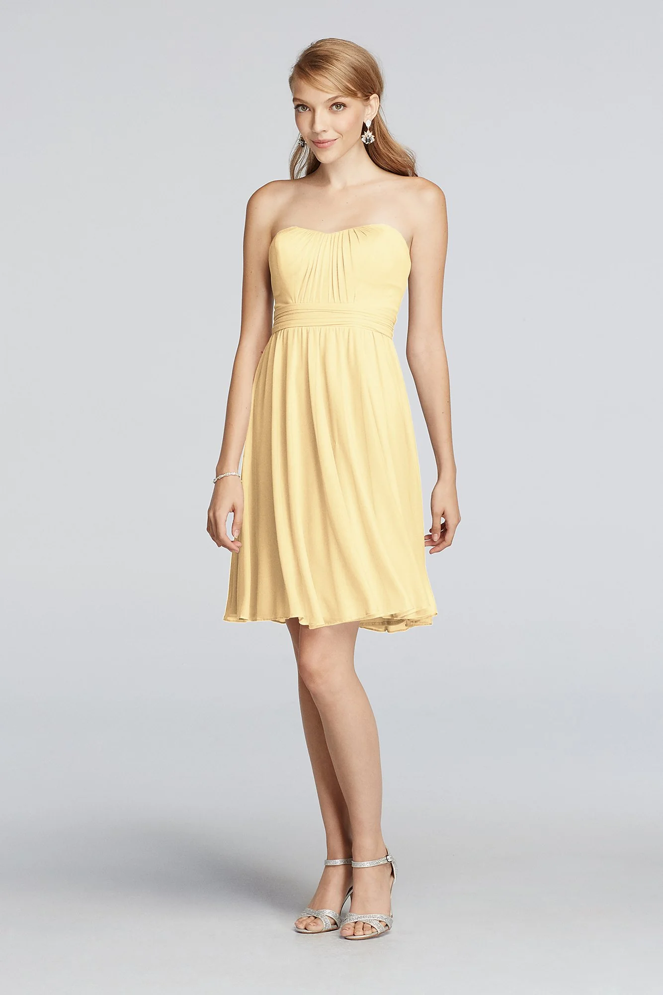 Mesh Above the Knee Strapless Dress - Image 45