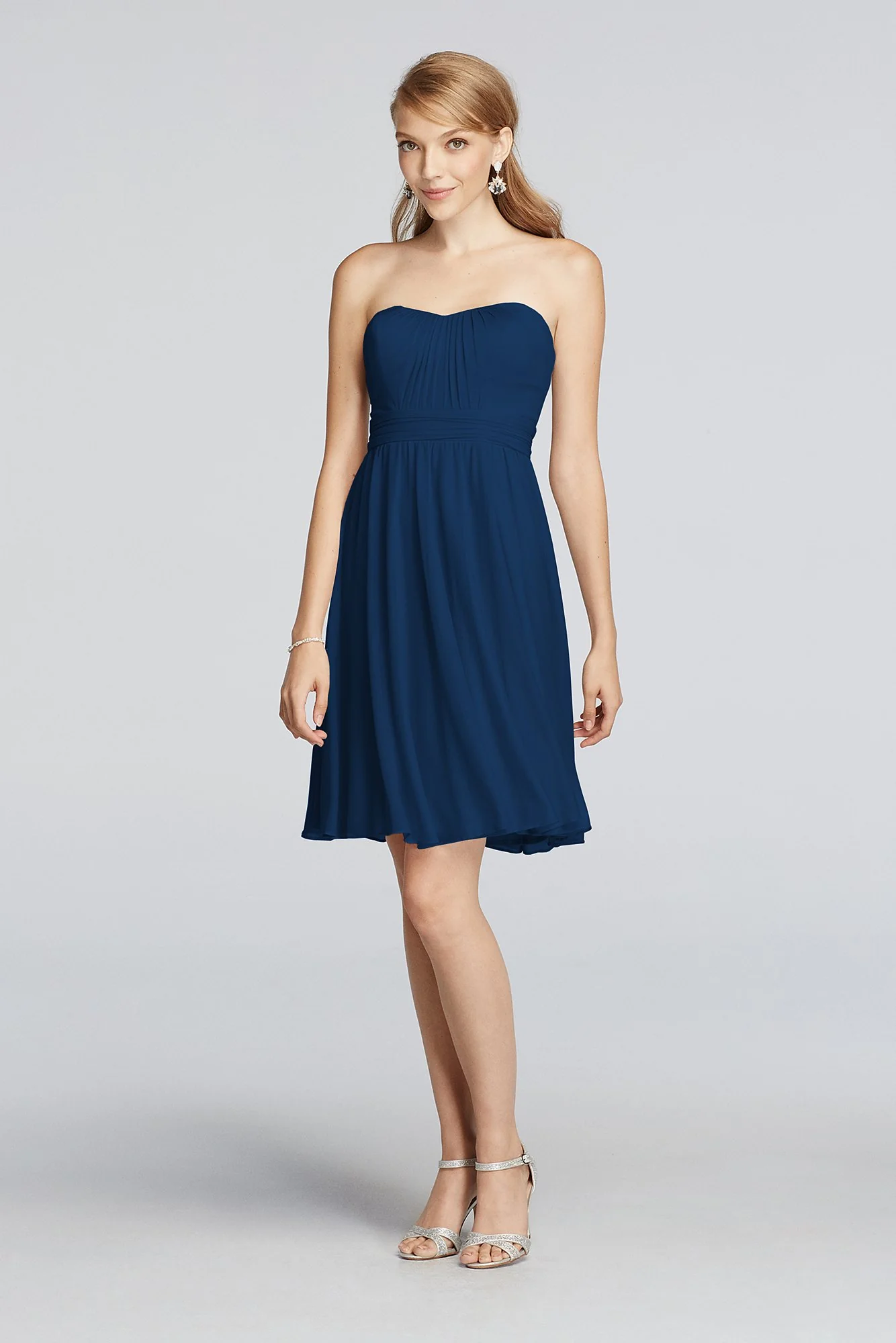 Mesh Above the Knee Strapless Dress - Image 55