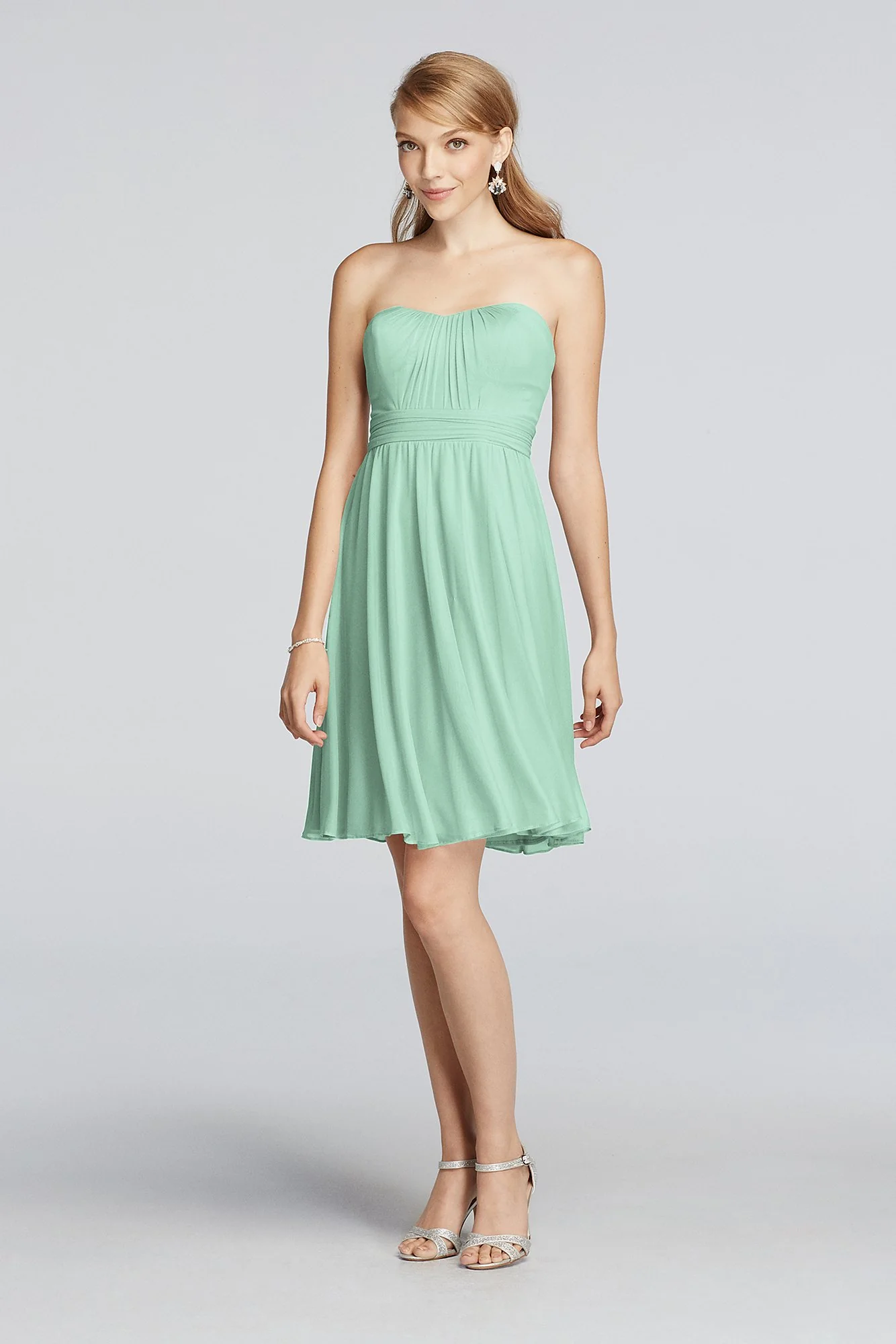 Mesh Above the Knee Strapless Dress - Image 79