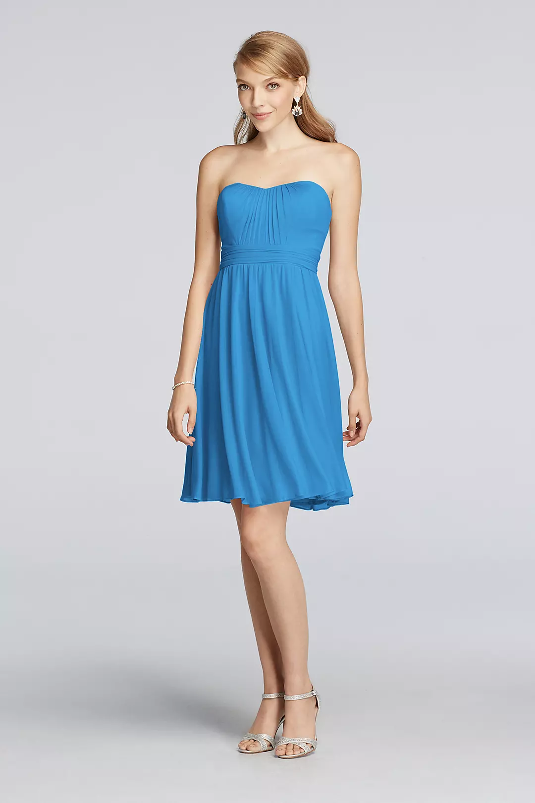 Mesh Above the Knee Strapless Dress - Image 96