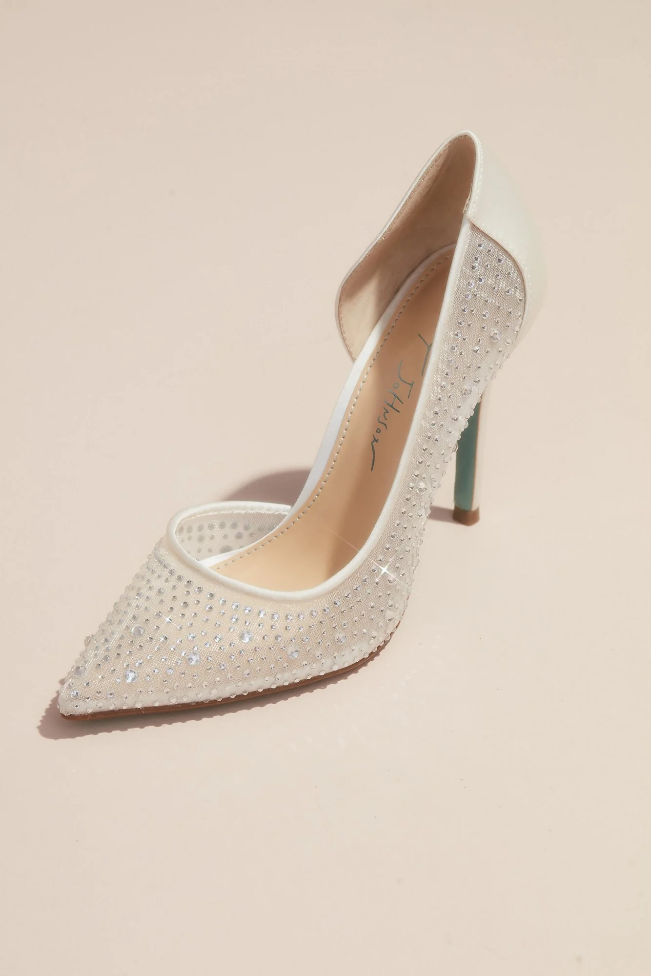 Mesh and Satin Crystal Pumps