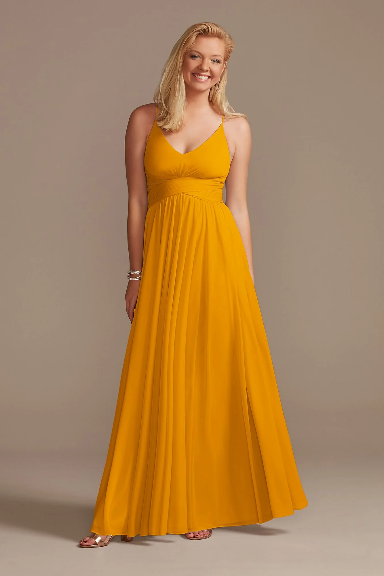 Mesh Cross Waist Spaghetti Strap Dress - Image 113