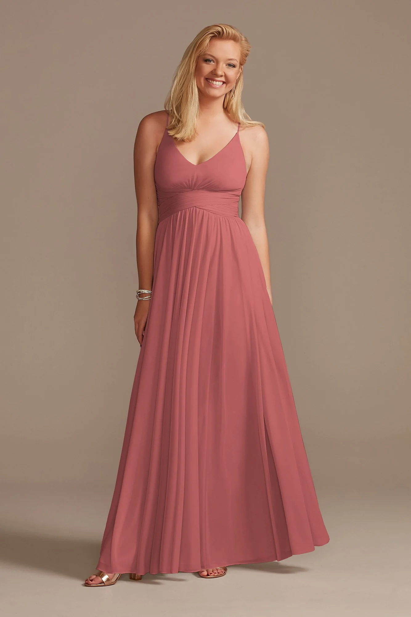 Mesh Cross Waist Spaghetti Strap Dress - Image 92