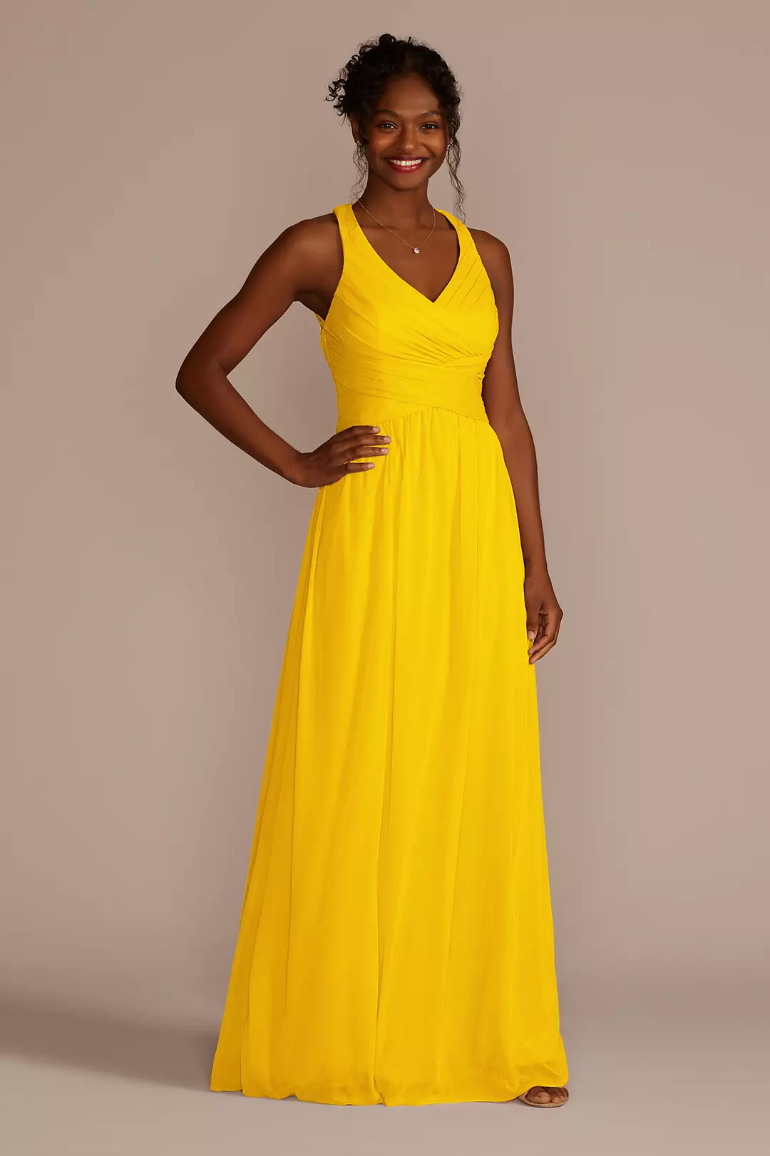 Mesh Long Dress with Crisscross Back - Image 108