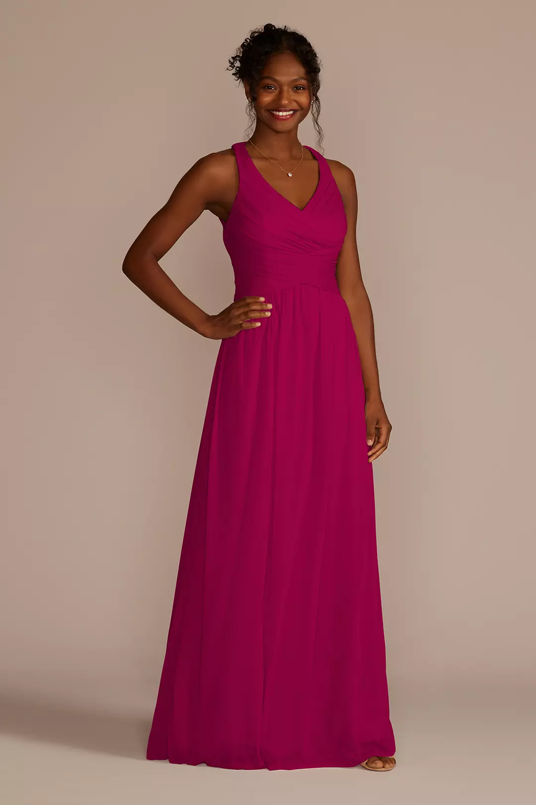 Mesh Long Dress with Crisscross Back - Image 113