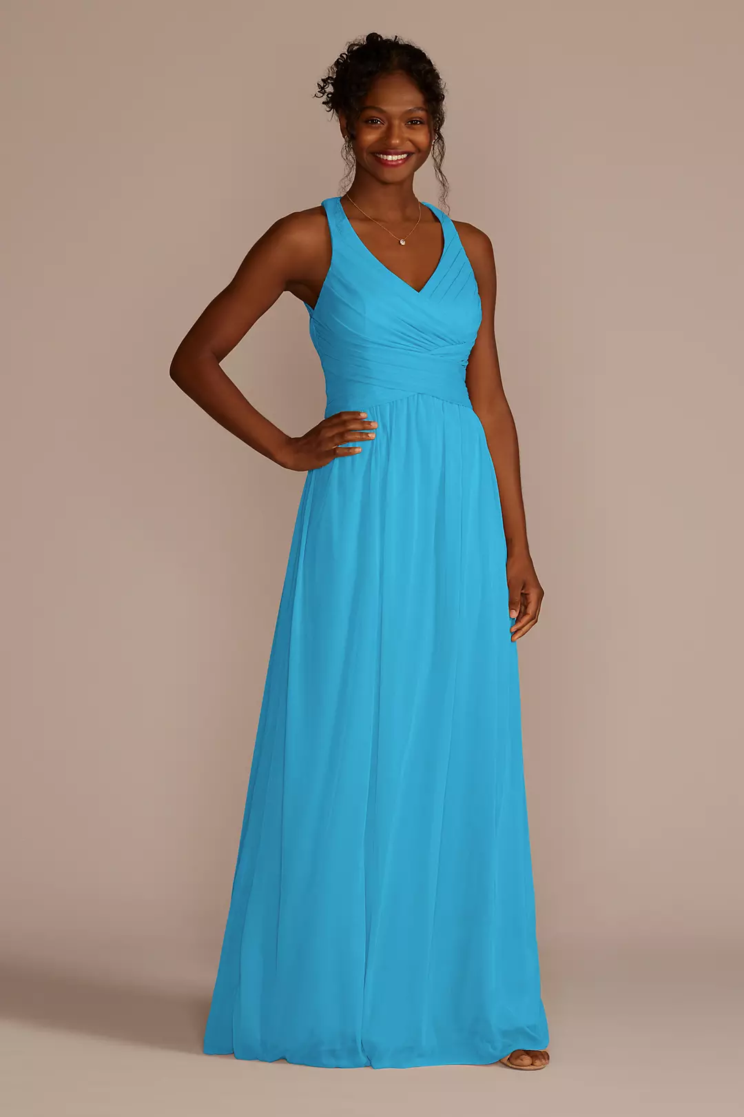 Mesh Long Dress with Crisscross Back - Image 27