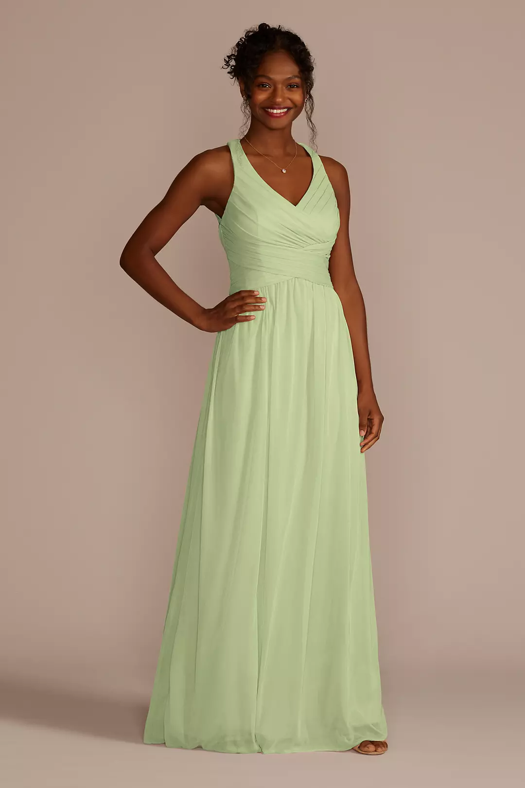 Mesh Long Dress with Crisscross Back - Image 29
