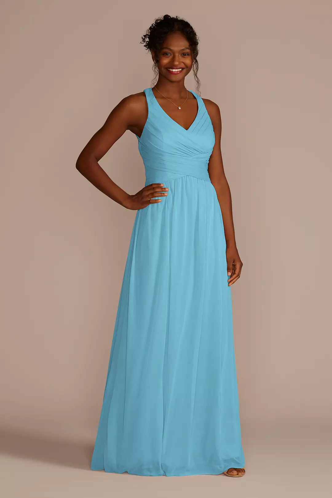 Mesh Long Dress with Crisscross Back - Image 54