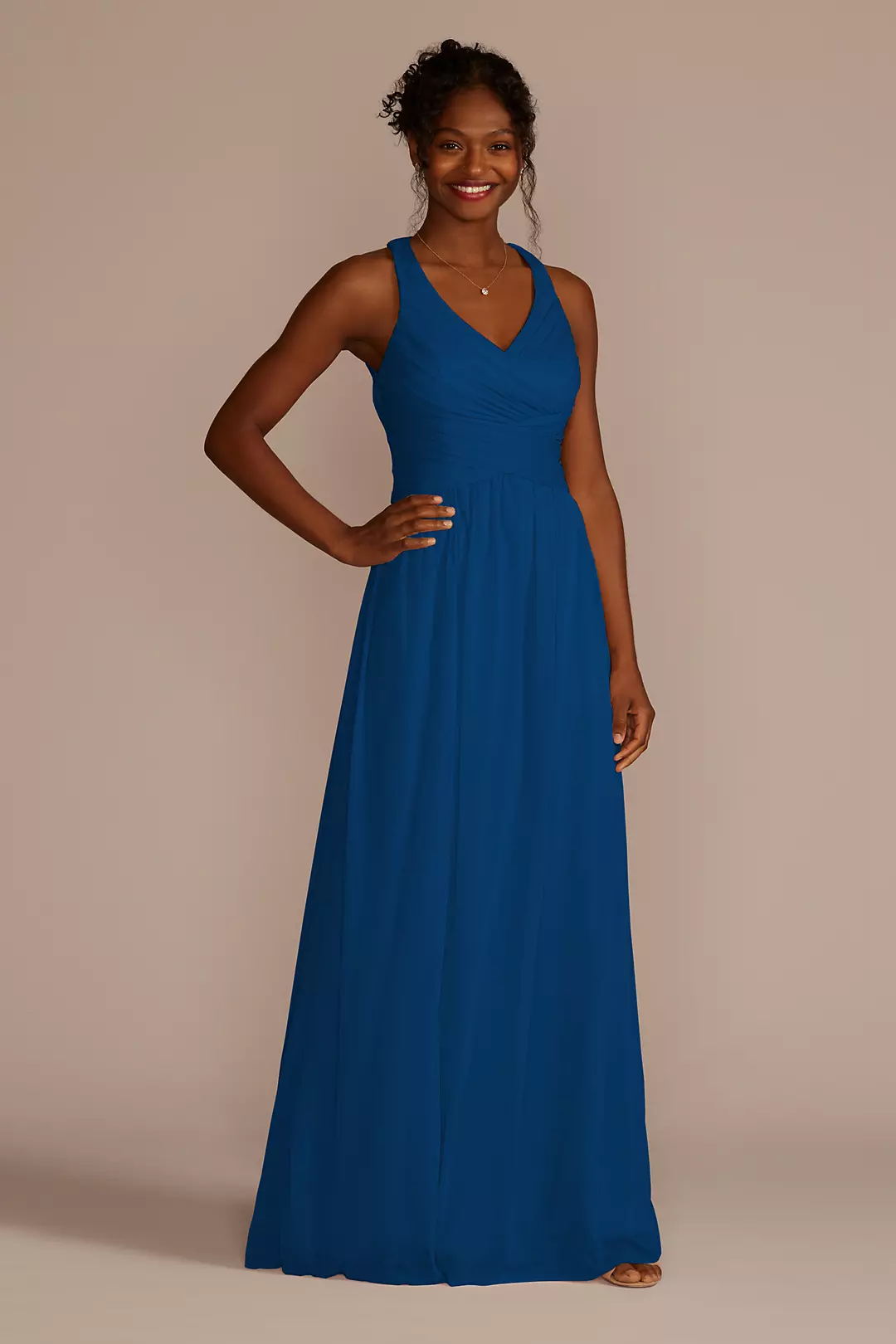 Mesh Long Dress with Crisscross Back - Image 57