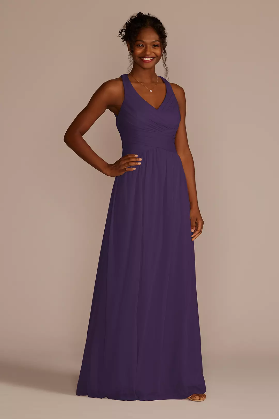 Mesh Long Dress with Crisscross Back - Image 64