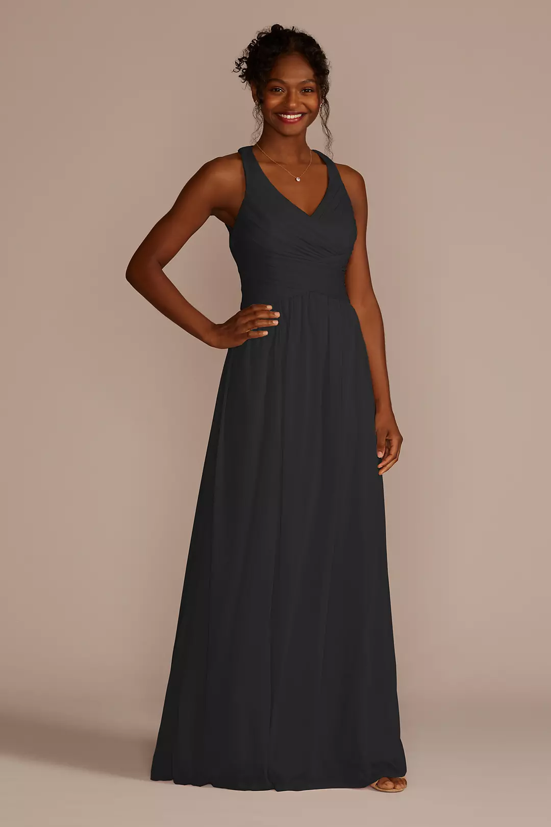Mesh Long Dress with Crisscross Back - Image 90