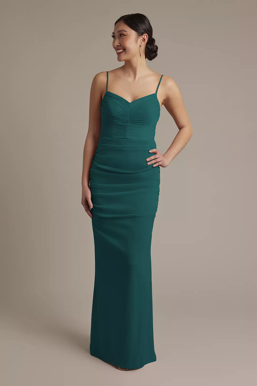 Mesh Ruched Sweetheart Dress - Image 35