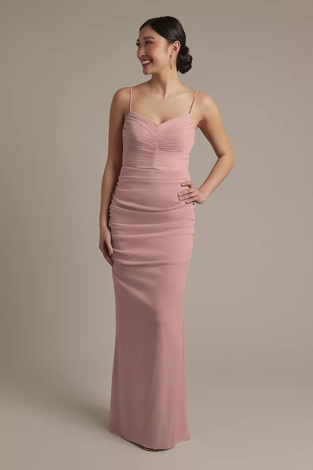 Mesh Ruched Sweetheart Dress - Image 54