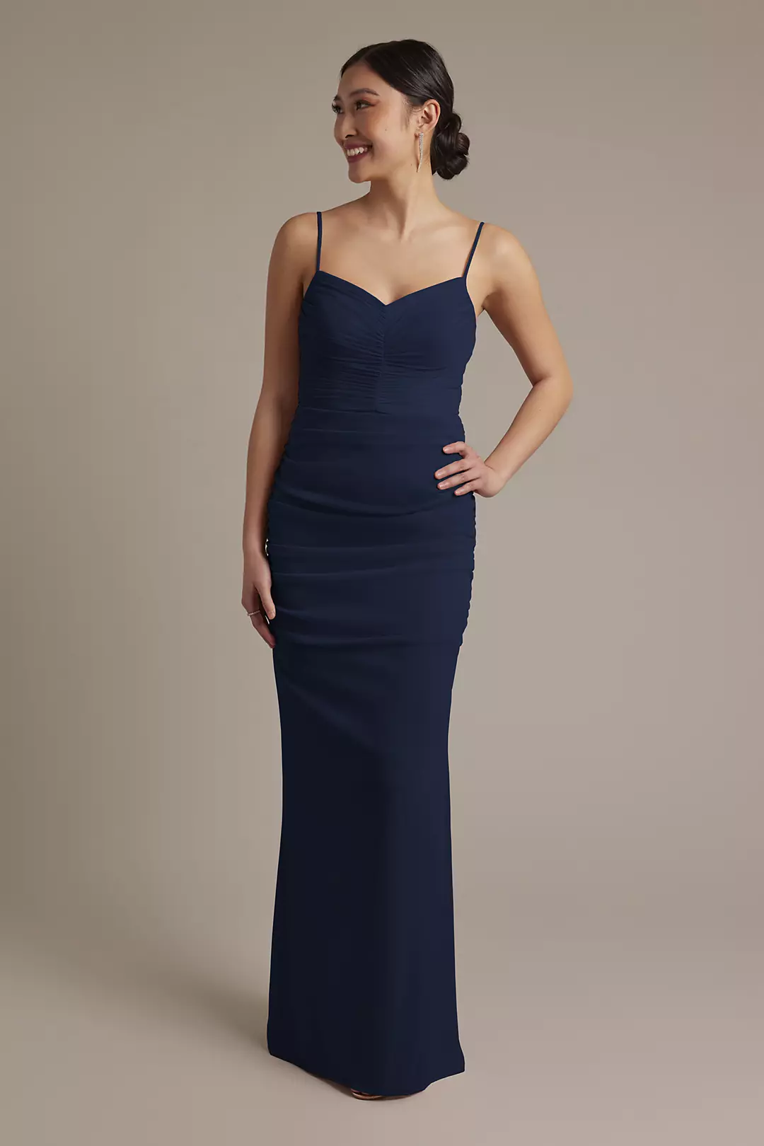 Mesh Ruched Sweetheart Dress - Image 55