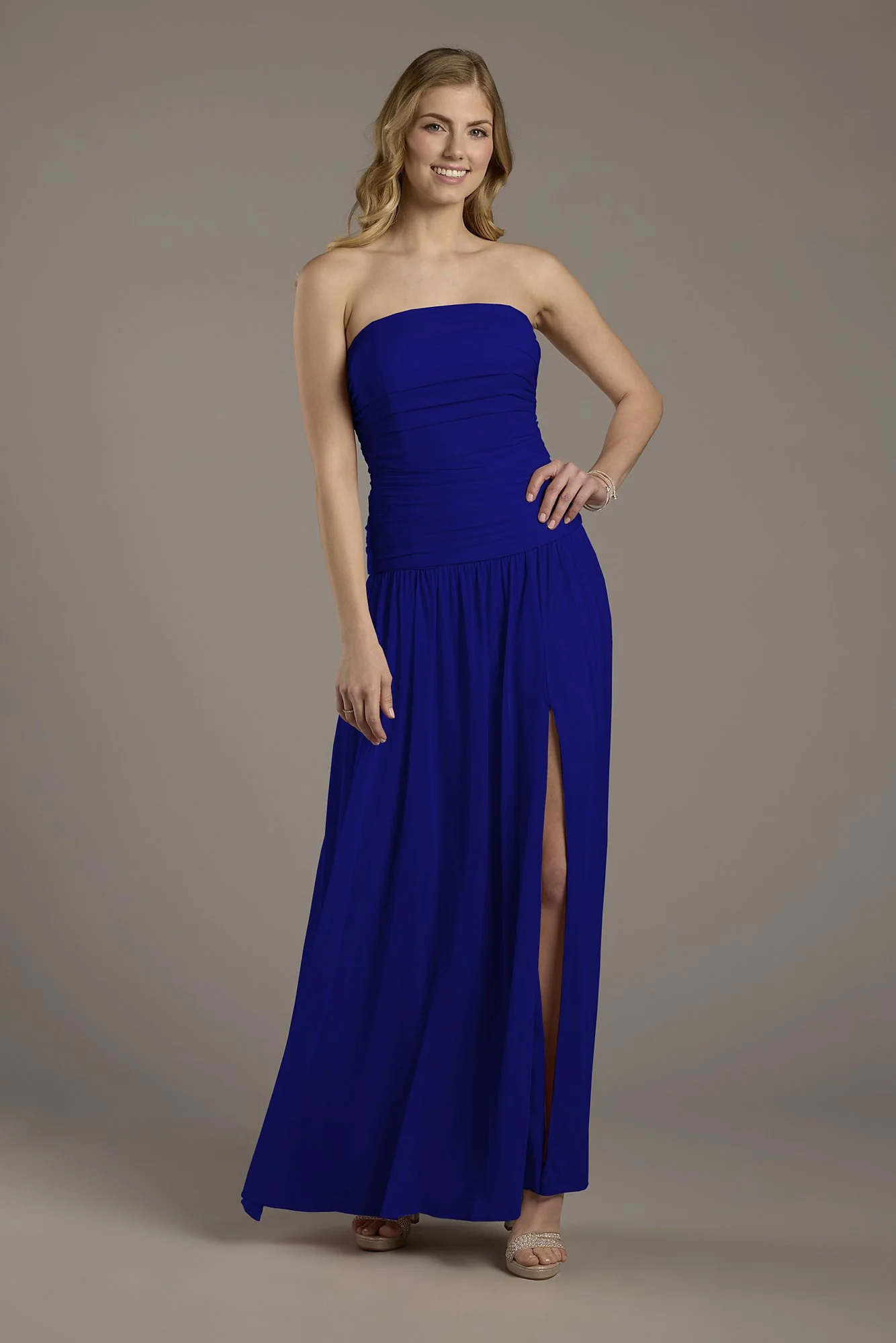 Mesh Strapless Drop Waist Dress - Image 16