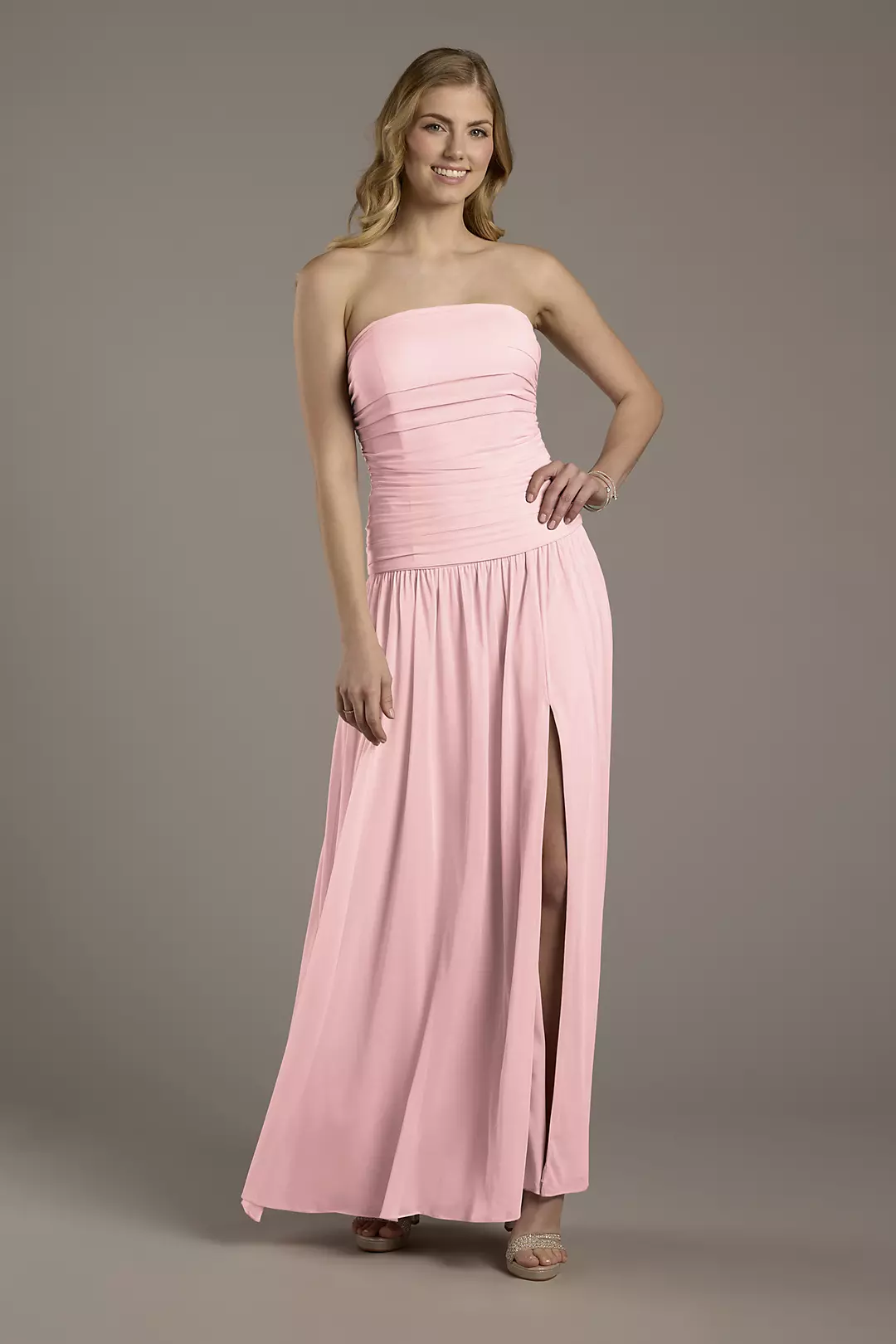 Mesh Strapless Drop Waist Dress - Image 25