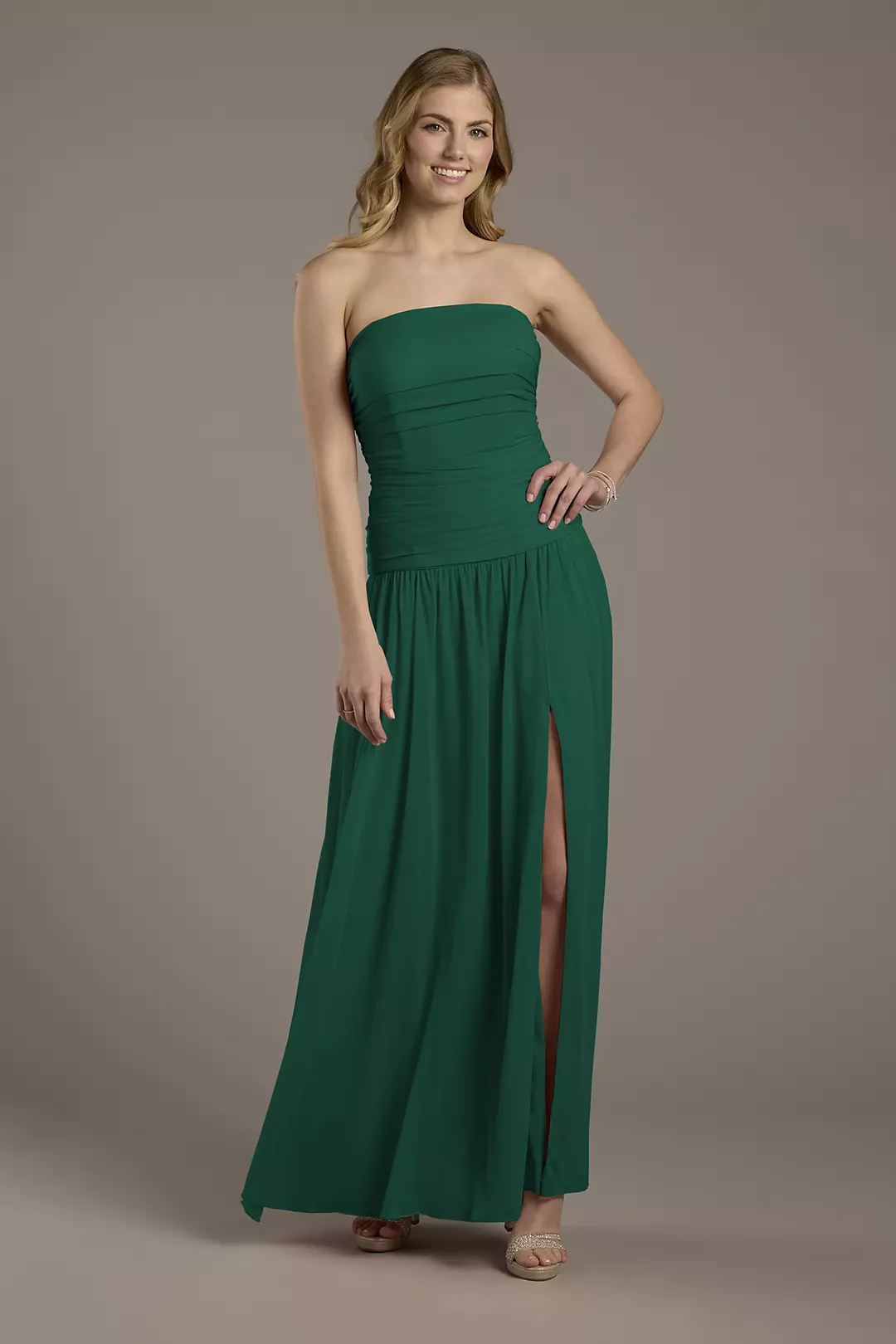 Mesh Strapless Drop Waist Dress - Image 32