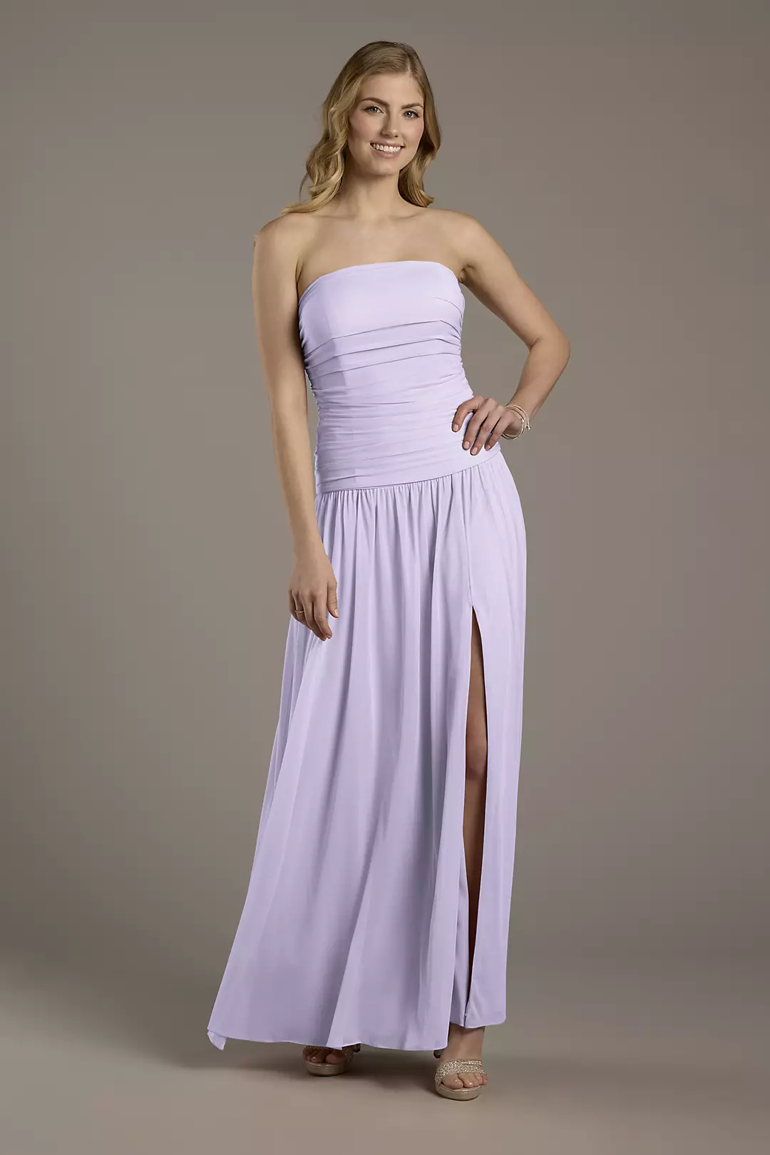 Mesh Strapless Drop Waist Dress - Image 33